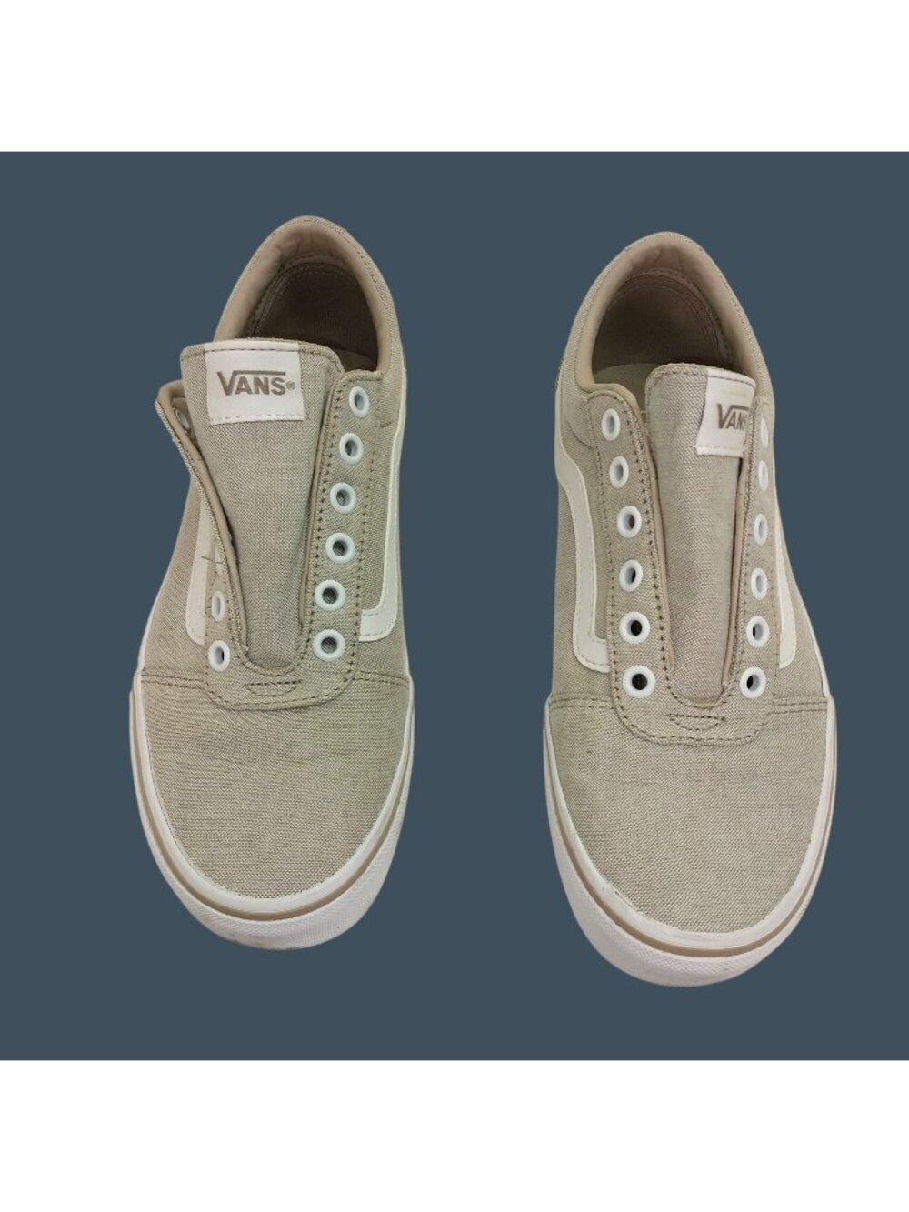 Vans Women's Size 8 Beige Canvas Slip-On Low-Top Sneakers